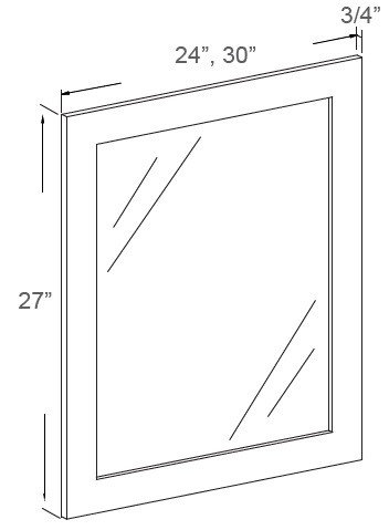 Luxe Scotch 24" X 27" Mirror, RTA Cabinet Co.-Madison, WI