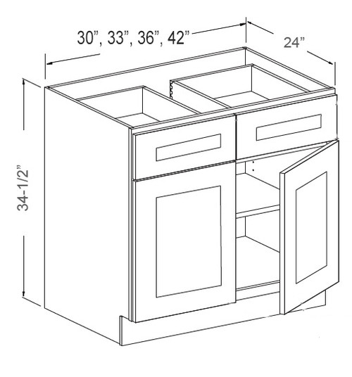 Luxe White 42" Base Cabinet, RTA Cabinet Co.-Madison, WI