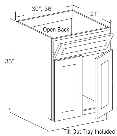 Modern Espresso 30" Vanity Sink Base Cabinet, RTA Cabinet Co.-Madison, WI