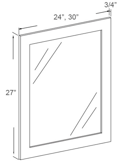 Modern Espresso 24" X 27" Mirror, Cabinets By Friday-Madison, WI
