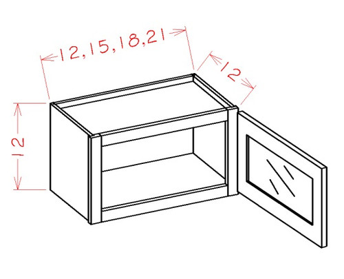 Modern Greige 18" X 12" Glass Stacker Wall Cabinet, Cabinets By Friday-Madison, WI