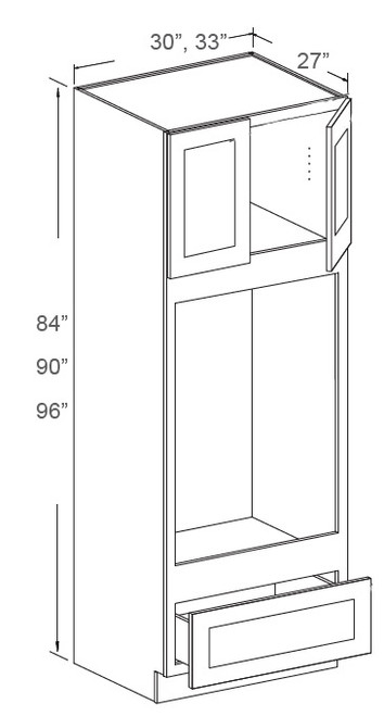 Modern Greige 30" X 84" Tall Double Oven Cabinet