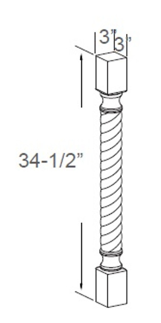 Modern Greige Full Rope Twist Post, Cabinets By Friday-Madison, WI