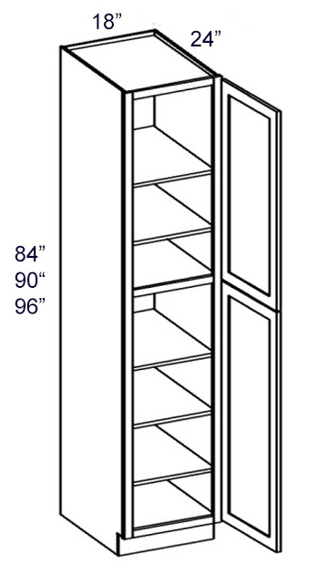 Shaker Antique 18" X 96" Tall Pantry Cabinet, Cabinets By Friday-Madison, WI