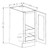 Shaker Grey 21" Full Height Door Base Cabinet 2 Roll Out Trays, RTA Cabinet Co.-Madison, WI