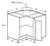 Shaker Dove 33" Easy Reach Corner Base Cabinet, Cabinets By Friday-Madison, WI