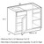 Shaker Dove 42" Blind Base Corner Cabinet, RTA Cabinet Co.-Madison, WI