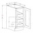 Shaker Black 18" Full Height Door Base Cabinet 3 Roll Out Trays, Cabinets By Friday-Madison, WI