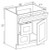 Birch White Shaker 30" Vanity Base Cabinet 2 Left Drawers, Cabinets By Friday-Madison, WI