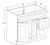 Classic Dove White 36" Vanity Base Cabinet 2 Right Drawers, RTA Cabinet Co.-Madison, WI