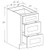 Luxe White 12" 3-Drawer Vanity Base Cabinet, Cabinets By Friday-Madison, WI