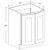 Modern Greige 24" Vanity Sink Base Cabinet With Curved Doors, RTA Cabinet Co.-Madison, WI