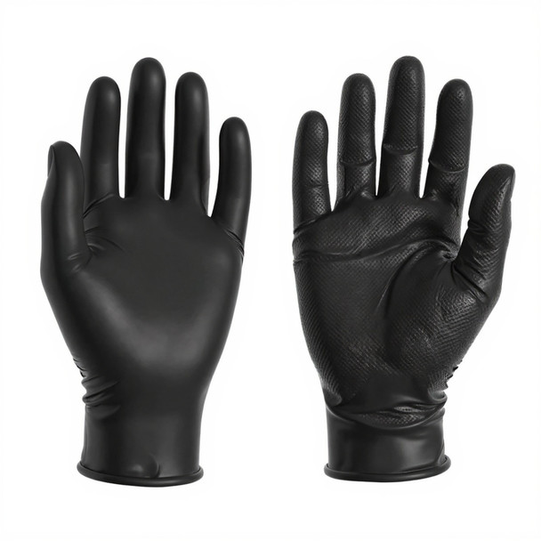ContainIT Nitrile Gloves Black - Smooth & Grip