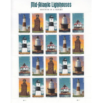 Mid Atlantic Lighthouses Forever First Class Postage Stamps