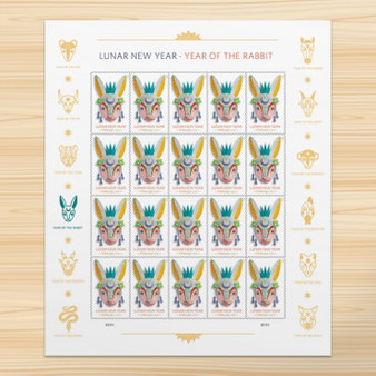 Year of the Rabbit Stamp Celebrates Lunar New Year Forever First Class Postage Stamps
