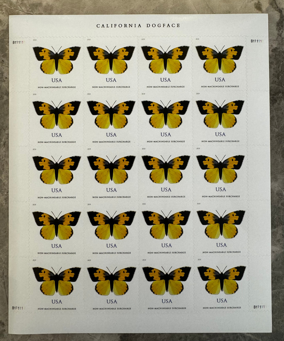 USPS California Dogface Butterfly Forever Postage Stamps
