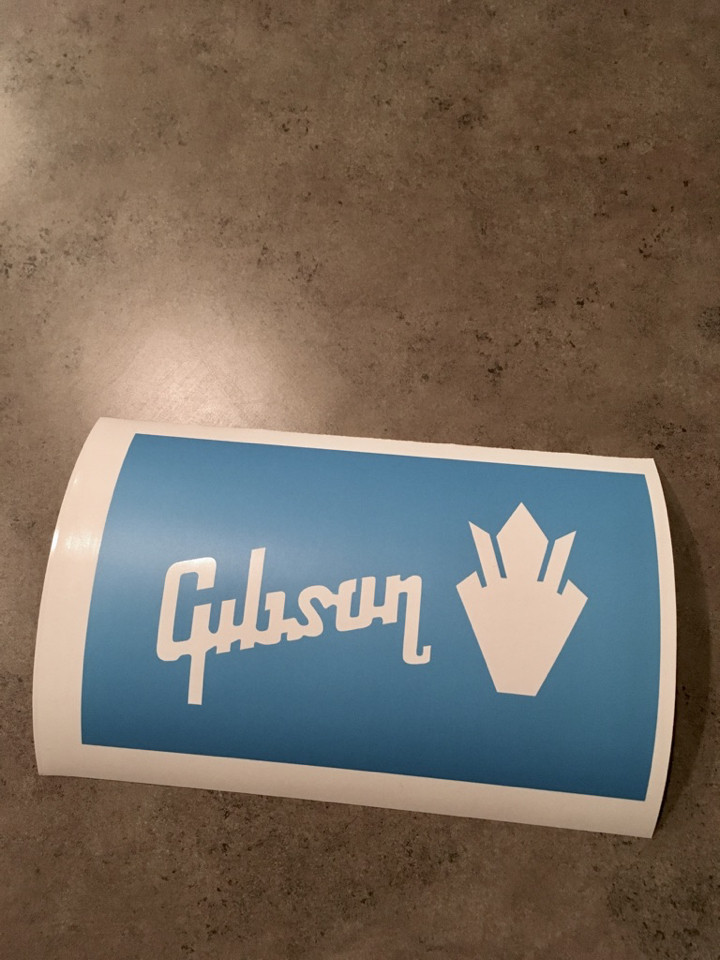 Gibson サイン Chibson China Gibson logo Guitar vinyl Sticker 200mm