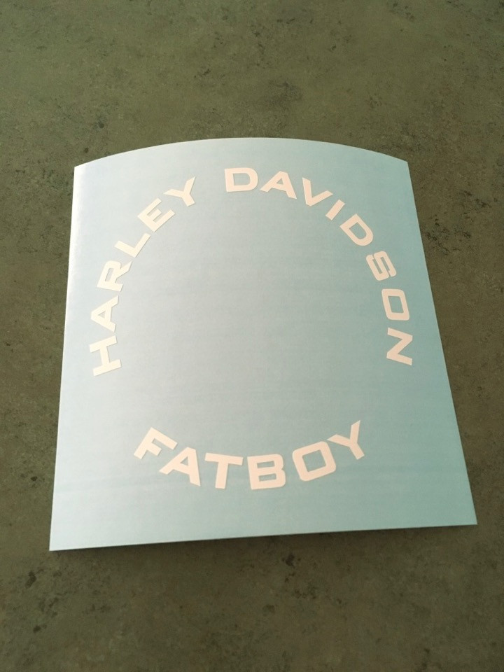 Harley Davidson Fatboy in a Circle Decal