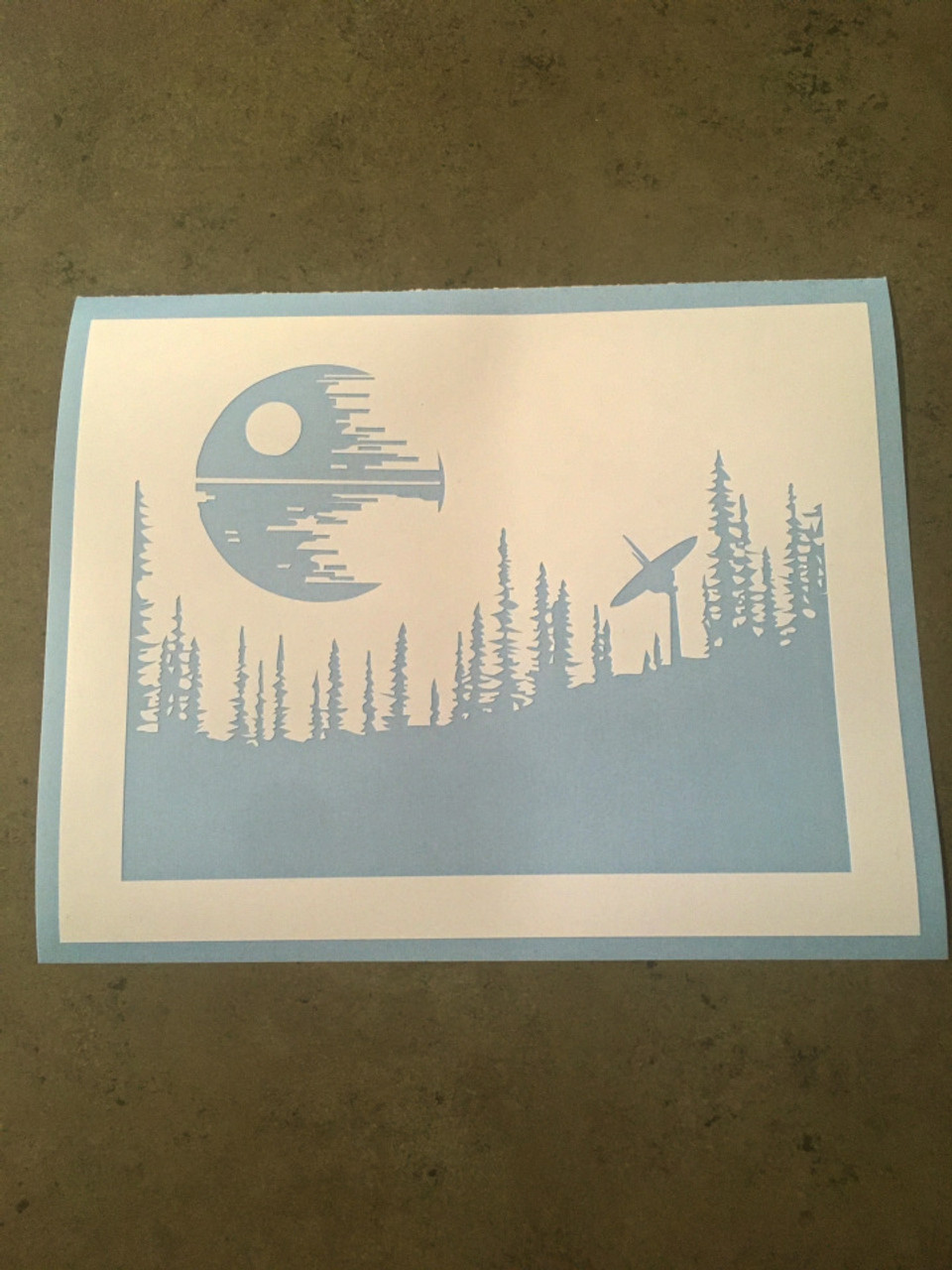 Star Wars Death Star 11 x 8.5 Custom Stencil FAST FREE SHIPPING