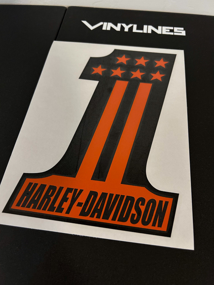 Number One Harley-Davidson with Stars 2 Color Decal