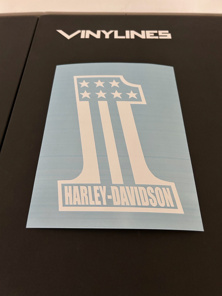 Number One Harley-Davidson with Stars Decal Slanted Left
