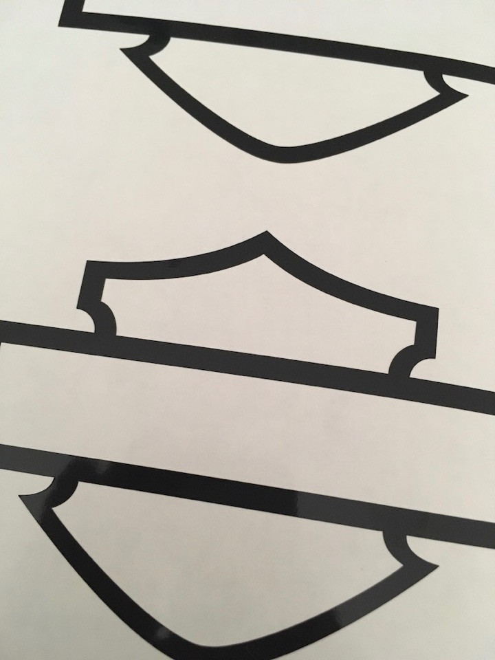 Thick Harley-Davidson Bar and Shield Outline Decal