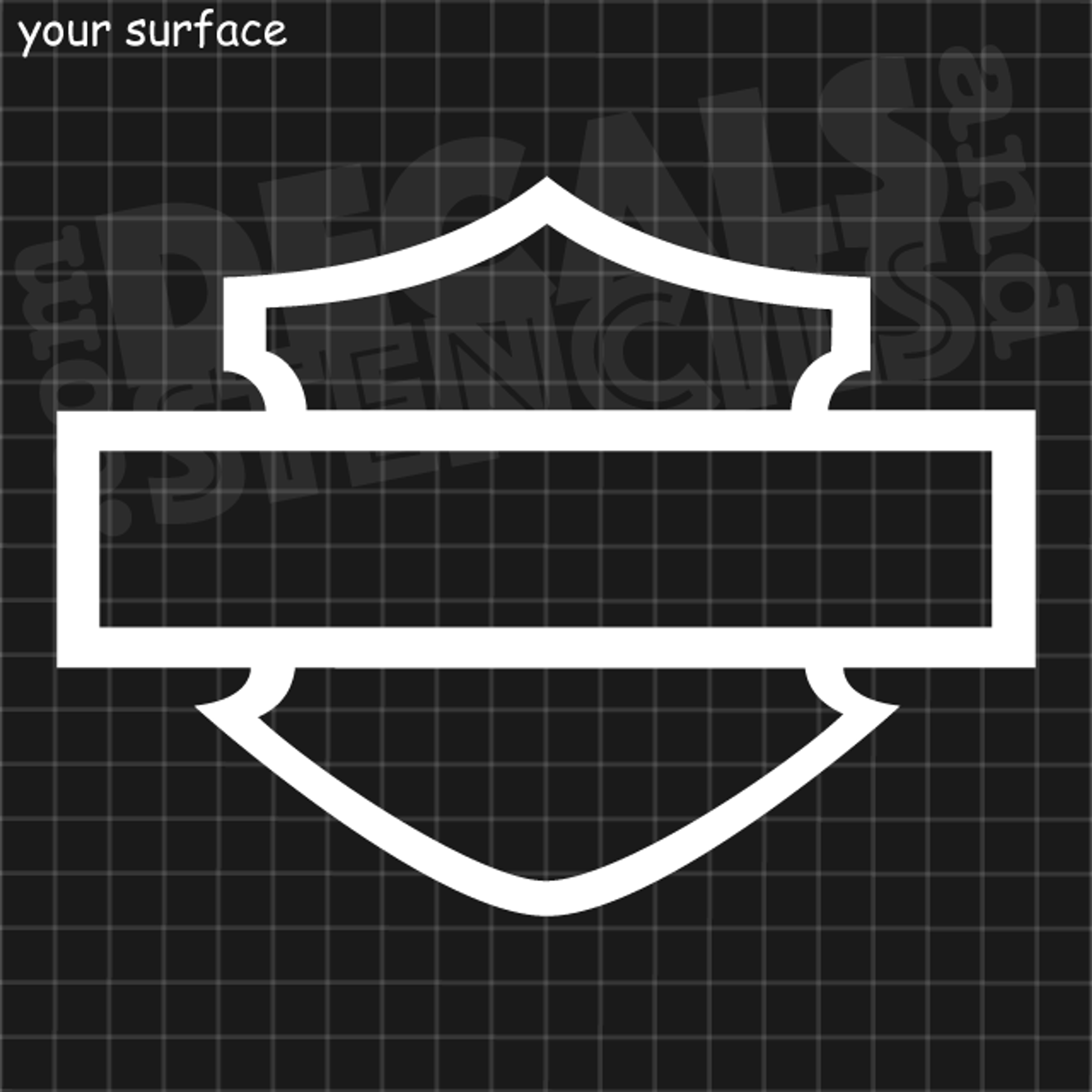 Thick Harley-Davidson Bar and Shield Outline Decal