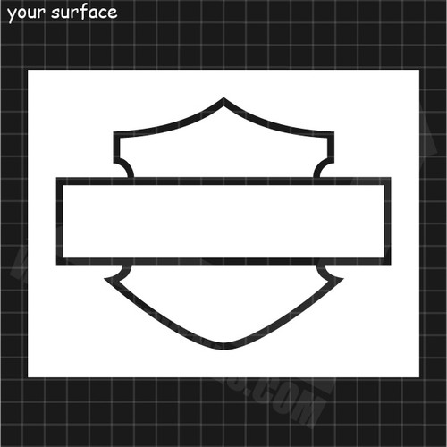 Thin Bar and Shield Outline Stencil