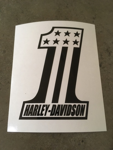 Number One Harley-Davidson with Stars Decal