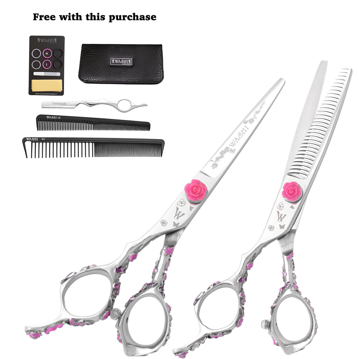 Pink Rosebud Lefty Set - Washi Scissor Company