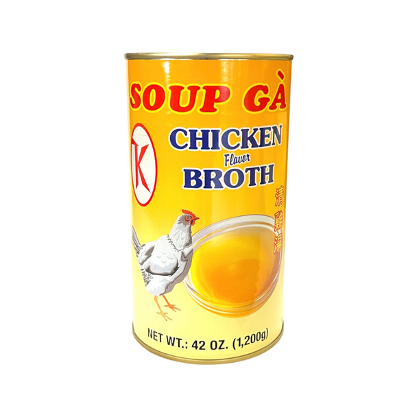 Chicken-flavored broth, Vietnamese soup broth, ready-to-use chicken broth, premium chicken stock, best chicken broth for pho, large-size chicken broth, chicken broth for stews and sauces, K Brand Soup Gà 42 OZ.