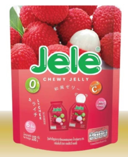 JELE CHEWY JELLY LYCHEE PACK 24BAG*6PC*18G - Thai Kee Corporation 泰記
