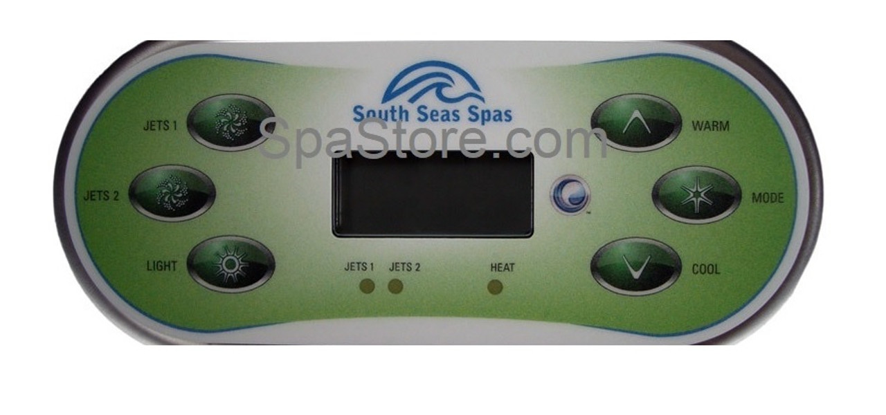 Artesian South Seas Spas™ Topside Control Panel 6 Buttons 2 Pumps