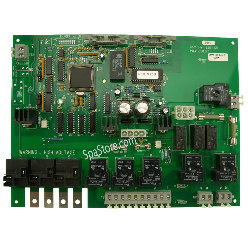 ✓6600-101, JACUZZI® J-300 Series 3-Pump LCD Circuit Board, 2002