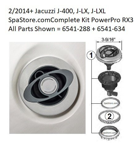 JACUZZI® 6541-288, J-400, J-LX® & J-LXL® Jet PowerPro RX3 Assembly