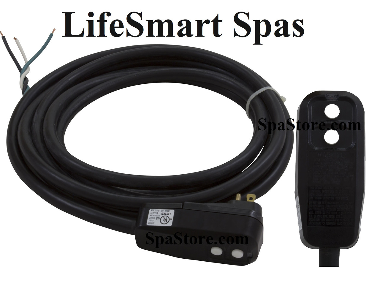 ✓ LifeSmart® Spas Power Cord GFCI Two Buttons, 110V-120V, 15 Amp
