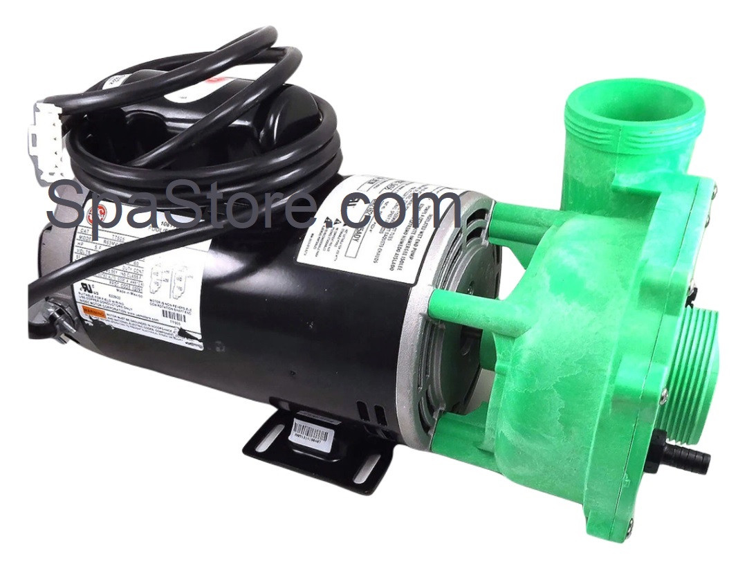 ✓ 2013 Dynasty Spas Pump, 2 Speed, 56 Frame, Gecko, 7hp-230v-56Fr-2-Sp,  Green Wet End 4-Wire, 8ft in. Link, 2 Connectors/Unions