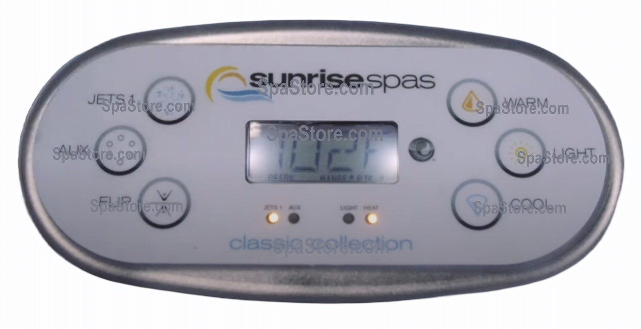 Realtech Spa Button Sunrise Spas Topside Control Panel 1 Pumps 6 Buttons Direct Fit EZ ...