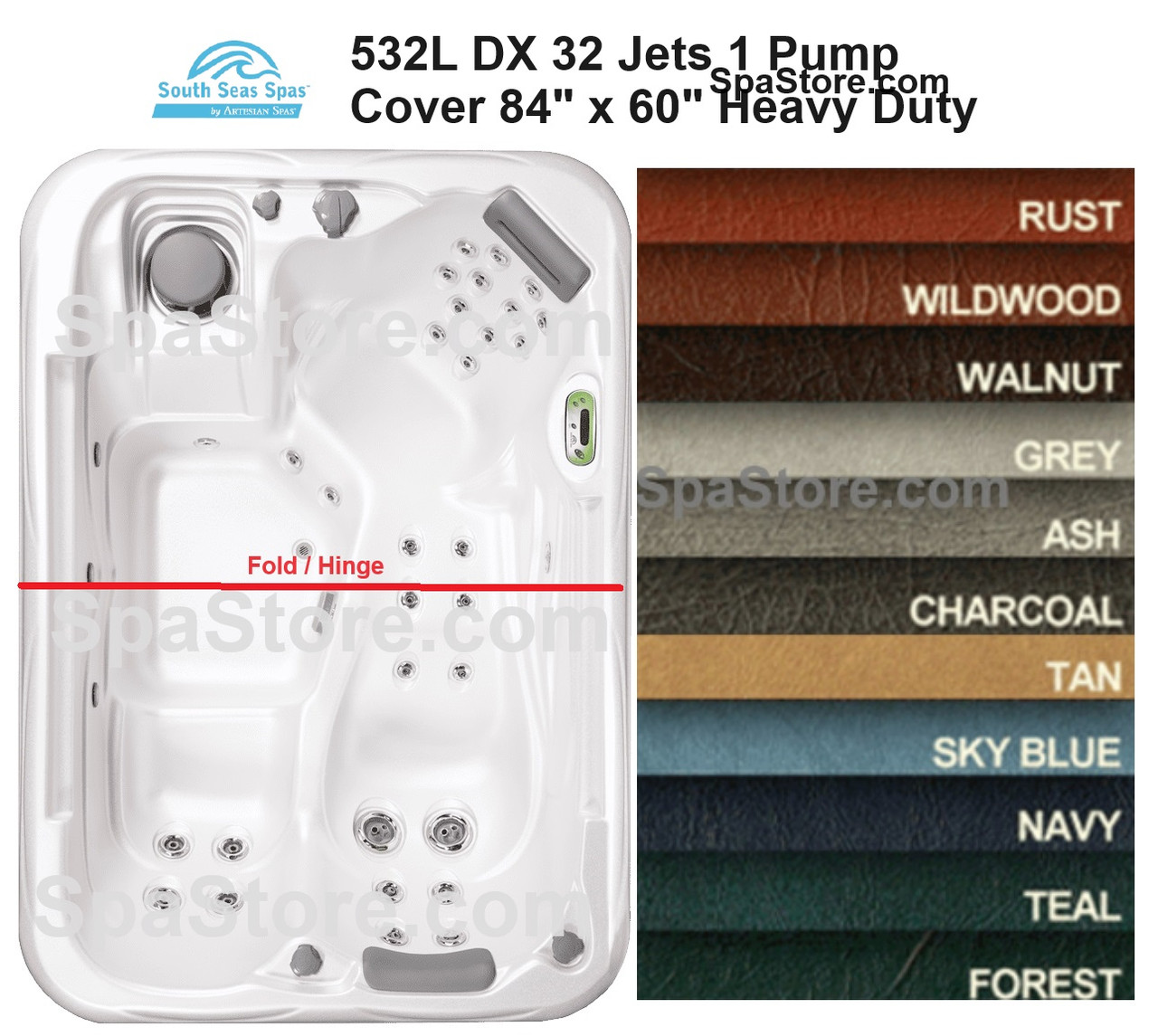 Spa Cover Artesian South Seas Spas 532L-DX Heavy Duty 5