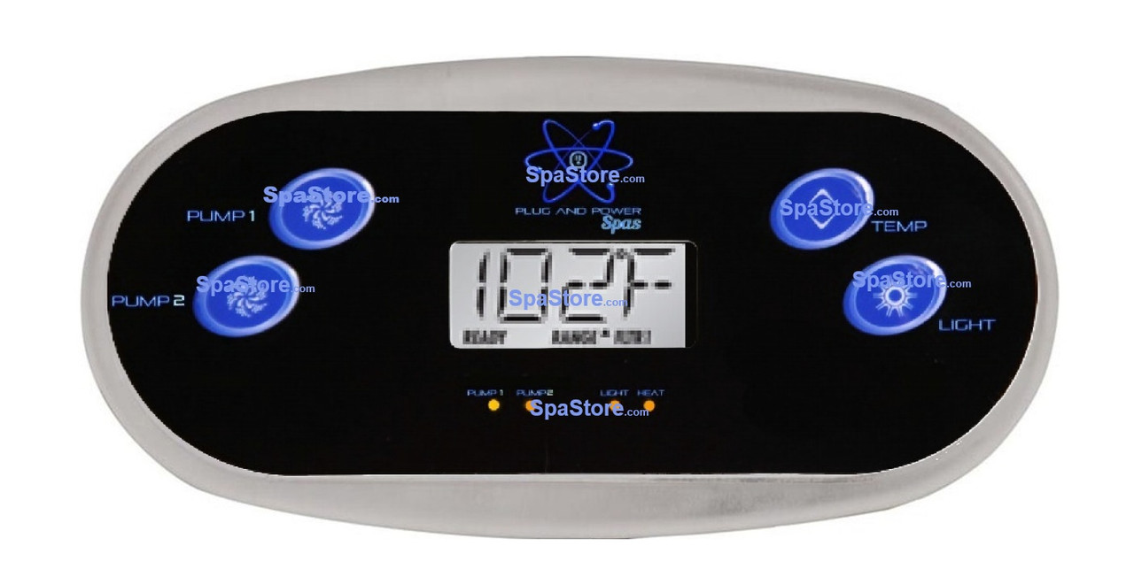 Current Version Plug And Power Spas Topside Control Panel 4 Buttons ...