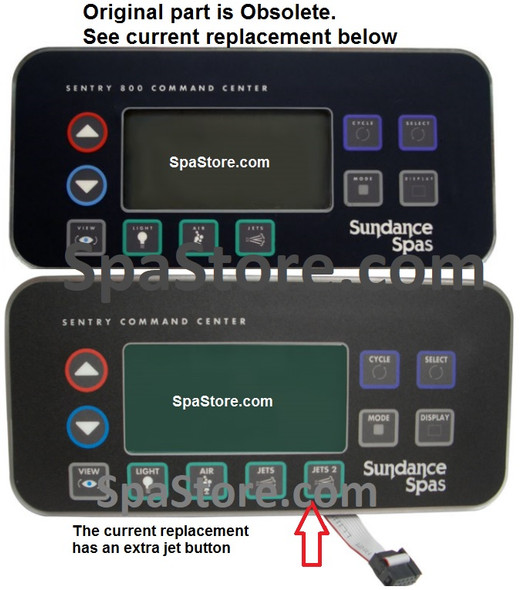 SUNDANCE® Spas, Topside Control Panel, 800, 850 Series,1 or 2-Pump, 1993-1999
6600-892, 6600-893