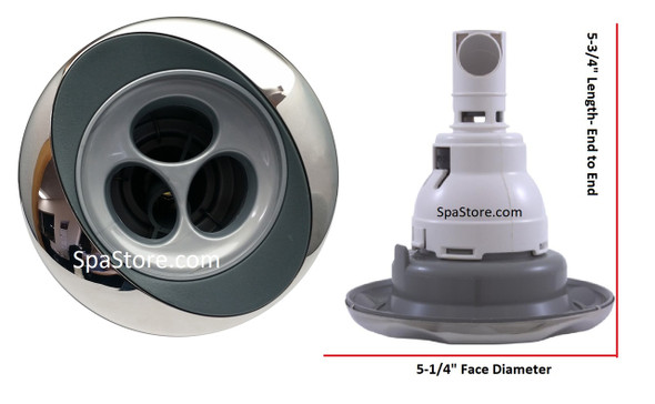 6541-132 Jacuzzi® Jet Face: PowerPro FX2-S Spinner with Stainless Steel Escutcheon, 5-1/4" Diameter