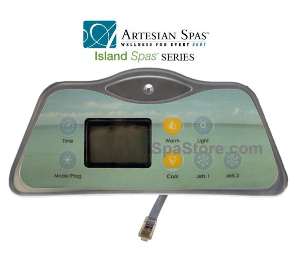 Current Version 2007-2011 Artesian Spas™ Island Series Topside Control Panel With Overlay Sold As Kit For Jet 1 & Jet 2 Pump System