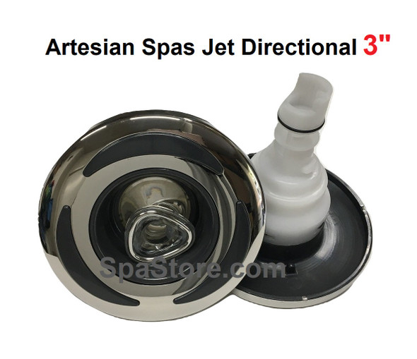 3" Directional Artesian Island Spas Jet Insert Stainless Graphite Dark Gray 2013+ 