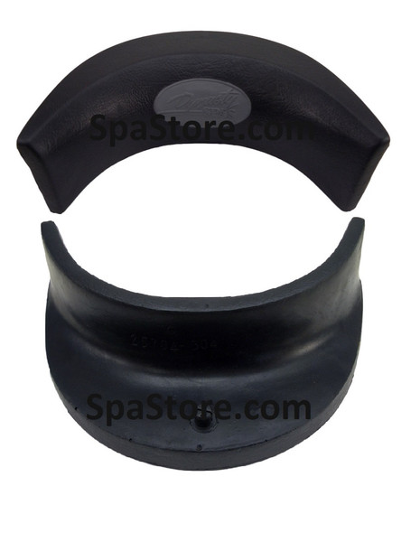 10958 Dynasty Spas® OEM Neck Pillow Black Center Logo with 1 Mounting Post Backside of Headrest