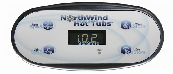 Current Version North Wind Hot Tubs Spa Topside Control Panel 4 Buttons Phone Jack Style Plug Replaced Obsolete Original 
