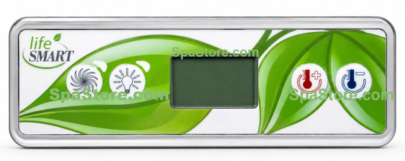 LifeSmart Spa Control Panel 4 Button 6-3/8" x 2-1/4" With One Jet / Pump Button LCD Display Green Leaf