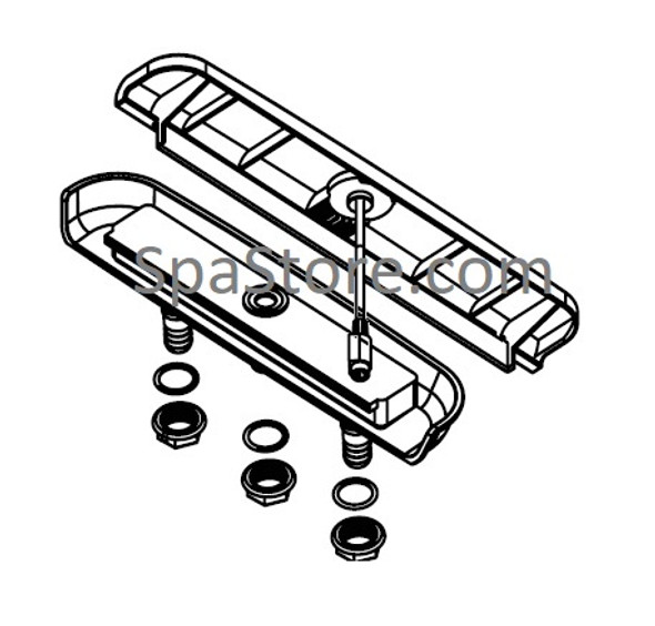 Jacuzzi® J-500 Series LED Waterfall Base Plumbing Portion Only. Fits 2015+ Models J-575® & J-585®