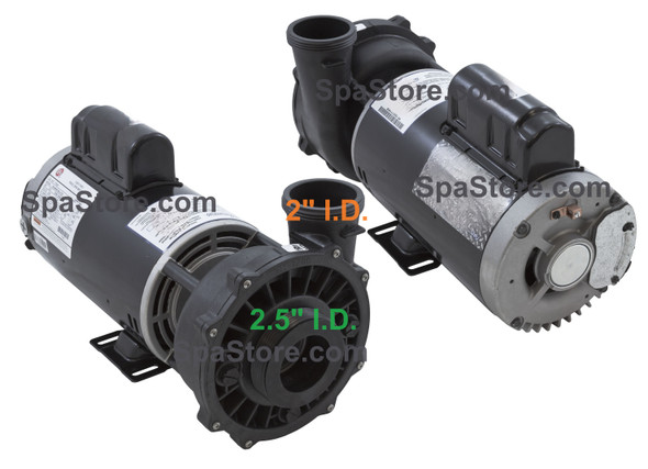 Current Version BeachComber Hot Tub Spa Pump 2 Speed Intake 3-5/8" O.D. Discharge 3-1/16" O.D. AMPS 16.4/4.8A  RPM 3450/1725 230V New Version Replaced Obsolete 0-187098-02