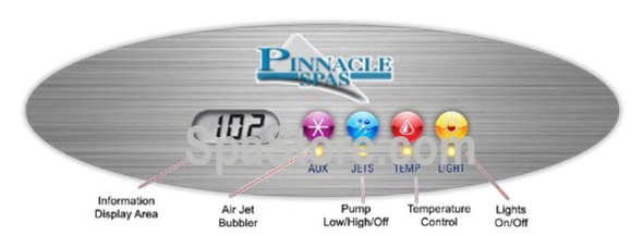 ✓Current Version Pinnacle Spas Topside Control Panel